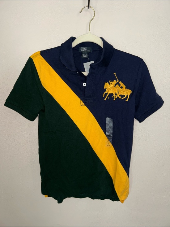 Polo Ralph Lauren Other - Polo by Ralph Lauren Navy, Green & Yellow Diagonal Stripe Polo